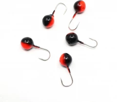 Мормышка вольфрамовая Яман  Шар с отв, р.5, вес 1,10 цв.черн./красн.(уп.5 шт.)