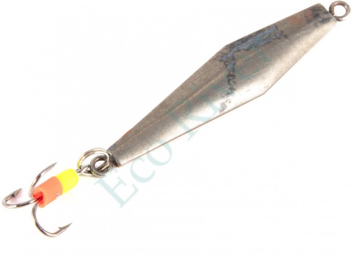 Блесна вертикальная Яман Ромбодротик с тройником, размер 36 мм, вес 4 г, цвет никель/медь/150/