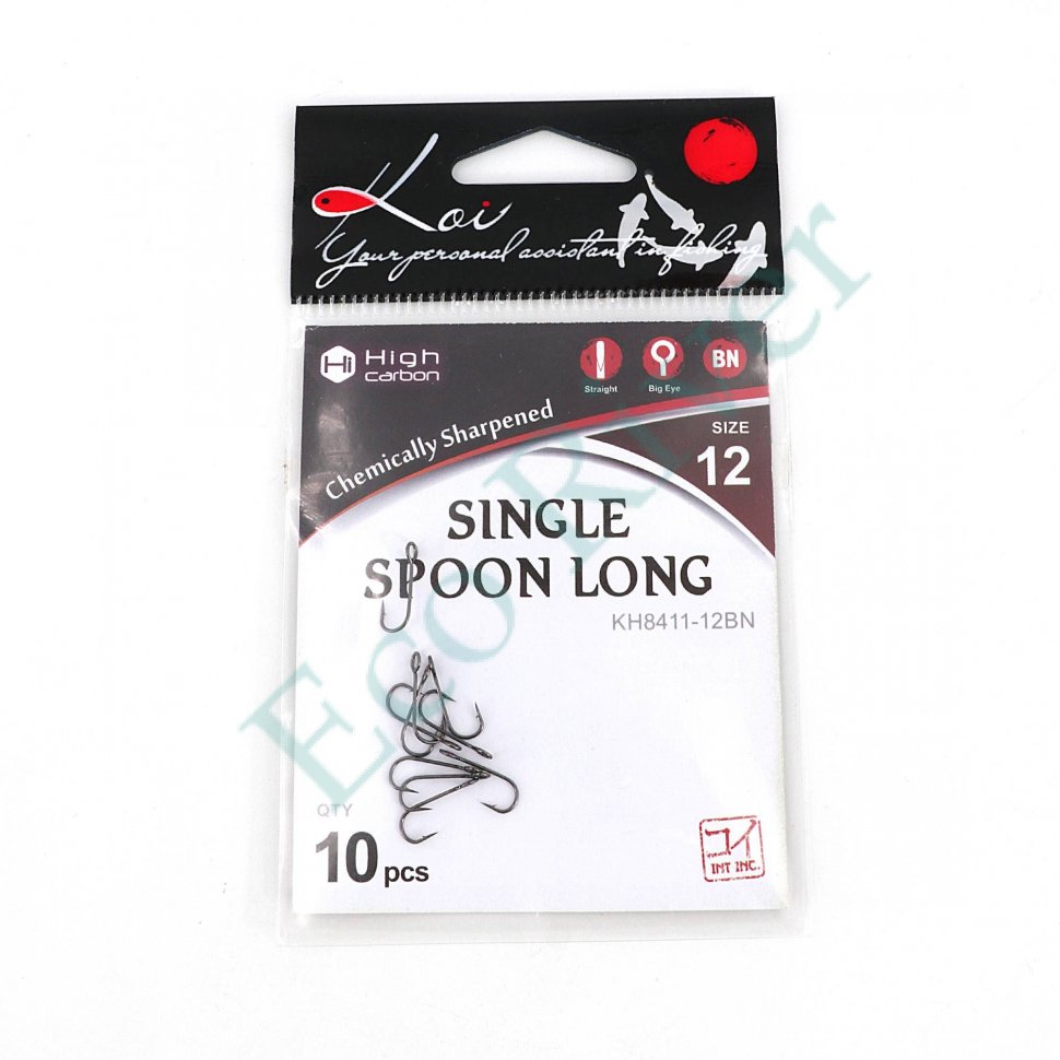 Крючок KOI SINGLE SPOON LONG, размер 12 (INT), цвет BN (10 шт.)
