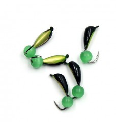 Мормышка вольф. безнасадочная Яман Малек №3, d-3 мм, L-8 мм, вес 0,60 гр., кошачий глаз (уп. 5 шт.