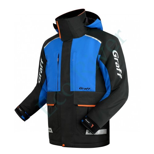 Костюм рыболовный Graff зимний (поплавок, до -15 гр.) размер 2XL/182-188 (Bratex 8000, сине-черный)