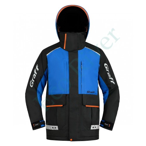 Костюм рыболовный Graff зимний (поплавок, до -15 гр.) размер 2XL/182-188 (Bratex 8000, сине-черный)