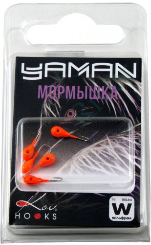 Мормышка вольфрамовая Яман Капля с отв, р.3, вес 0,30,цв.оранж.(уп.5 шт.)