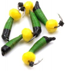 Мормышка вольф. безнасадочная Яман Ручейник №3, d-1.5 мм, L-8.5 мм, вес 0,60 гр.,кристалл желтый,