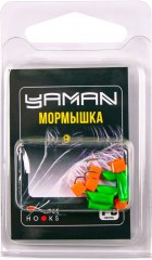Мормышка безнасад. Яман Гвоздекубик зелёный, d-3 мм, вес 0,85 г, ядреный кубик красный (уп. 5 шт.)