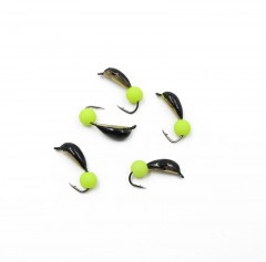 Мормышка вольф. безнасадочная Яман Малек №3, d-3 мм, L-8 мм, вес 0,55 гр., фц. желтый шар (уп. 5 ш