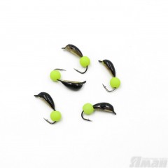 Мормышка вольф. безнасадочная Яман Малек №3, d-3 мм, L-8 мм, вес 0,55 гр., фц. желтый шар (уп. 5 ш