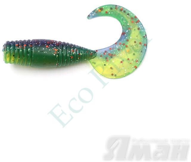 Твистер Yaman Spry Tail, р.2 inch цвет #15 - Violet Lime (уп. 10 шт.)