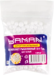 Пенопласт рыболовный Yaman, d 4-7 мм, цв. белый (уп. 250 шт)/50/