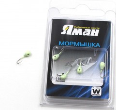 Мормышка вольфрамовая Яман  Капля с отв, р.3, вес 0,30,цв.фосфор  (уп.5 шт.)