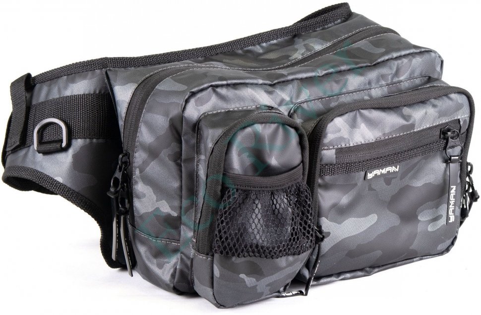 Сумка рыболовная Yaman Fishing Hip Bag, 28х21х17 см, цв. серый камуфляж/6/