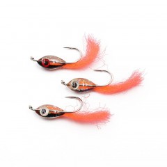 Мормышка Яман Подсадка малек с ушком, L-11 мм, вес 0,2 г, кр. №8, цв. оранжевый (уп. 3 шт.)