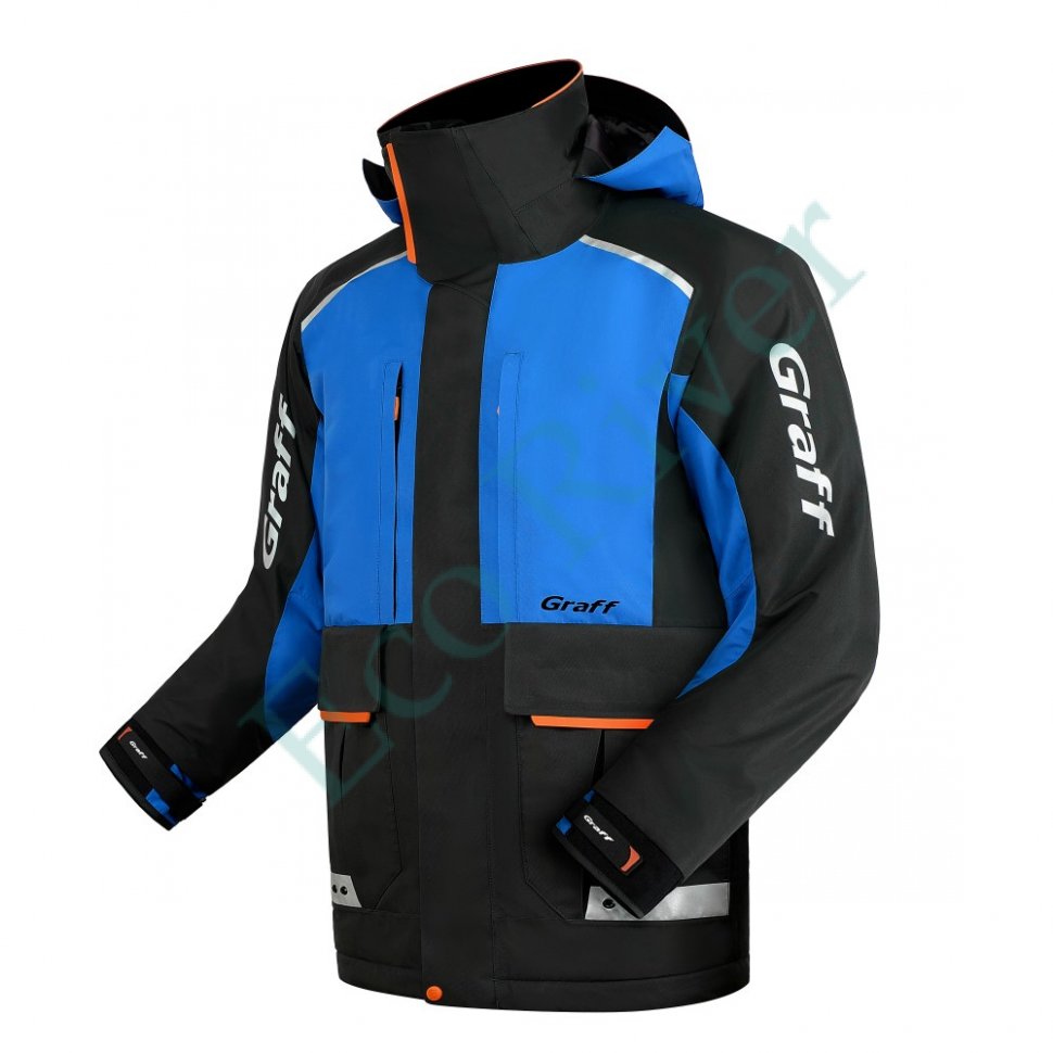 Костюм рыболовный Graff зимний (поплавок, до -15 гр.) размер 3XL/182-188 (Bratex 8000, сине-черный)