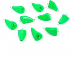 Груз Пуля-эксцентрик окрашенный разборный Яман (10 шт.) - 16 гр., зелёный/300/