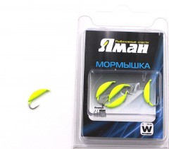 Мормышка вольфрамовая Яман  Супер банан с ушк, р.2,7 вес 0,70 цв.лимон(уп.5 шт.)