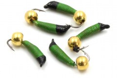 Мормышка вольф. безнасадочная Яман Ручейник №3, d-1.5 мм, L-8.5 мм, вес 0,60 гр.,латунный шар,  цв