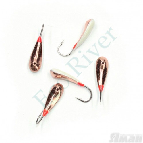 Мормышка паяная ЯМАН Уралка, вес 1,9 г, кр.№4, медь/светонак. (уп.5шт.)