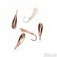 Мормышка паяная ЯМАН Уралка, вес 1,9 г, кр.№4, медь/светонак. (уп.5шт.)