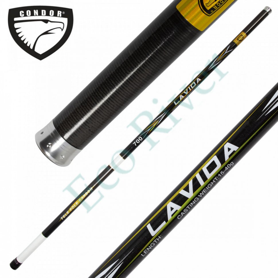 Удилище Condor Lavida, без колец, длина 7 м, тест 15-40 гр, carbon IM-7