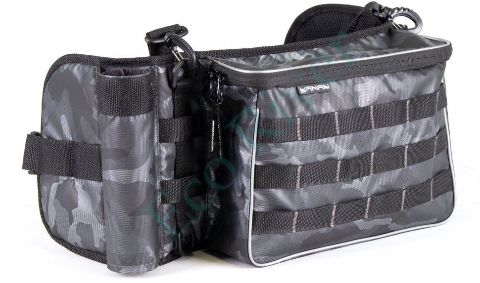 Сумка рыболовная поясная Yaman Fishing Belt Bag, 74х22х10 см, цв. сер.камуфляж + 2 кор. LUNO 20/2/