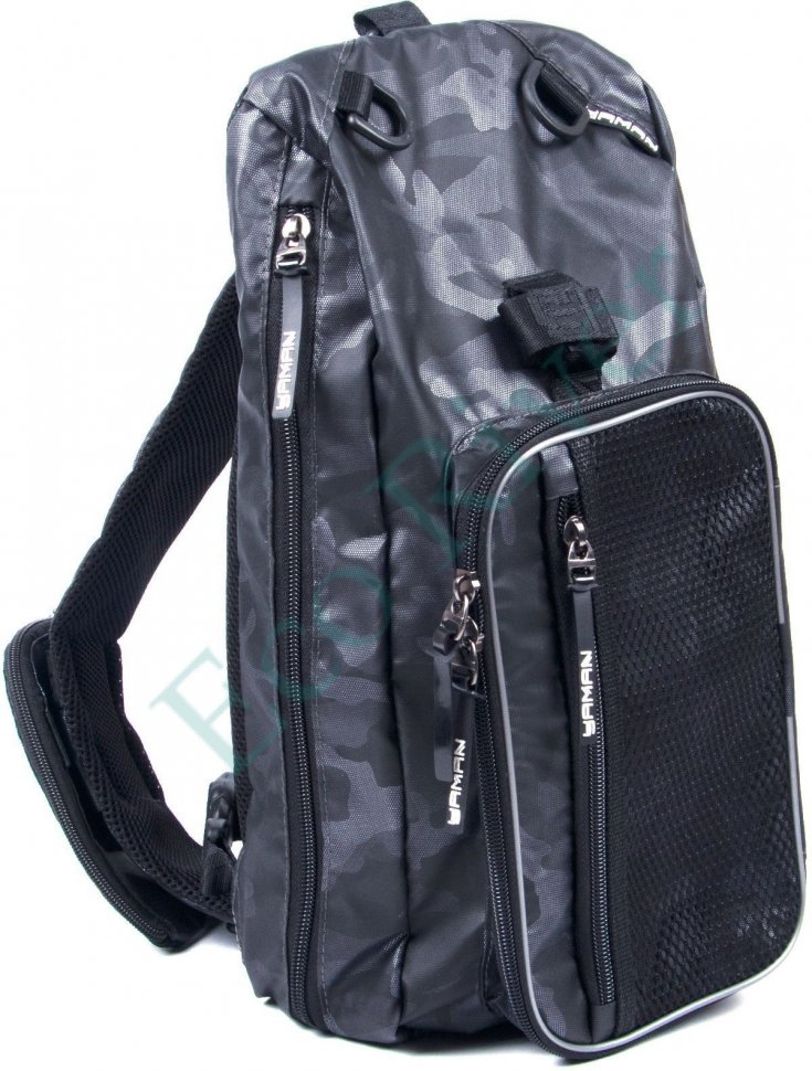 Сумка-рюкзак рыболовная Yaman Sling Shoulder Bag, 44х24х17 см, цв. серый камуфляж /5/