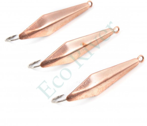 Блесна вертикальная Яман Скат,размер 33 мм, вес 2,7 г, цвет медь (уп.3 шт.)/150/