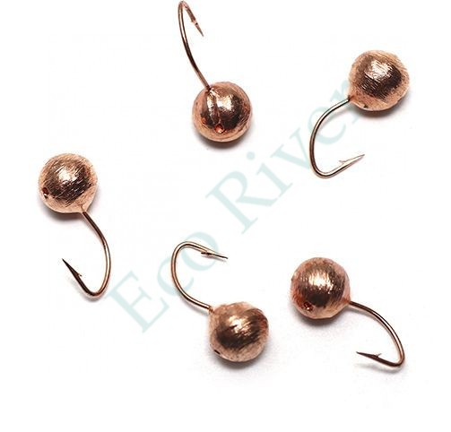 Мормышка вольф. точеная Яман Дробь с отв., р.5, вес 1,2, цв. медь (уп. 5 шт.)