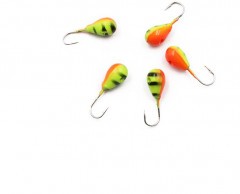 Мормышка вольфрамовая Яман  Капля с отв, р.3,5, вес 0,60,цв.жел.-оранж. (уп.5 шт.)