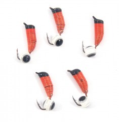 Мормышка вольф. безнасадочная Яман Ручейник №7, d-2,5 мм, L-9.5 мм, вес 0,90 гр., рыбий глаз, цв.