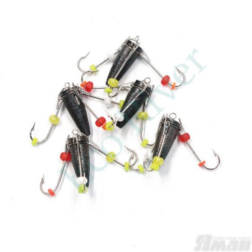 Мормышка вольф. безнасадочная ЯМАН Ведьма с 3-мя крючками, d-4 мм, вес 1,6 г (уп. 5 шт.)