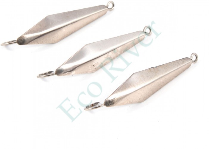 Блесна вертикальная Яман Скат,размер 33 мм, вес 2,7 г, цвет никель (уп.3 шт.)/150/