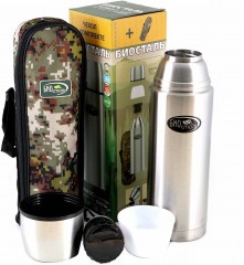 Термос   Биосталь-ОХОТА   с узкой горловиной, 1,0 л, в чехле/12/