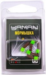 Мормышка безнасад. Яман Гвоздекубик матовый шоколад, d-2,5 мм, вес 0,6 г,ядр.кубик зеленый(уп.5шт)