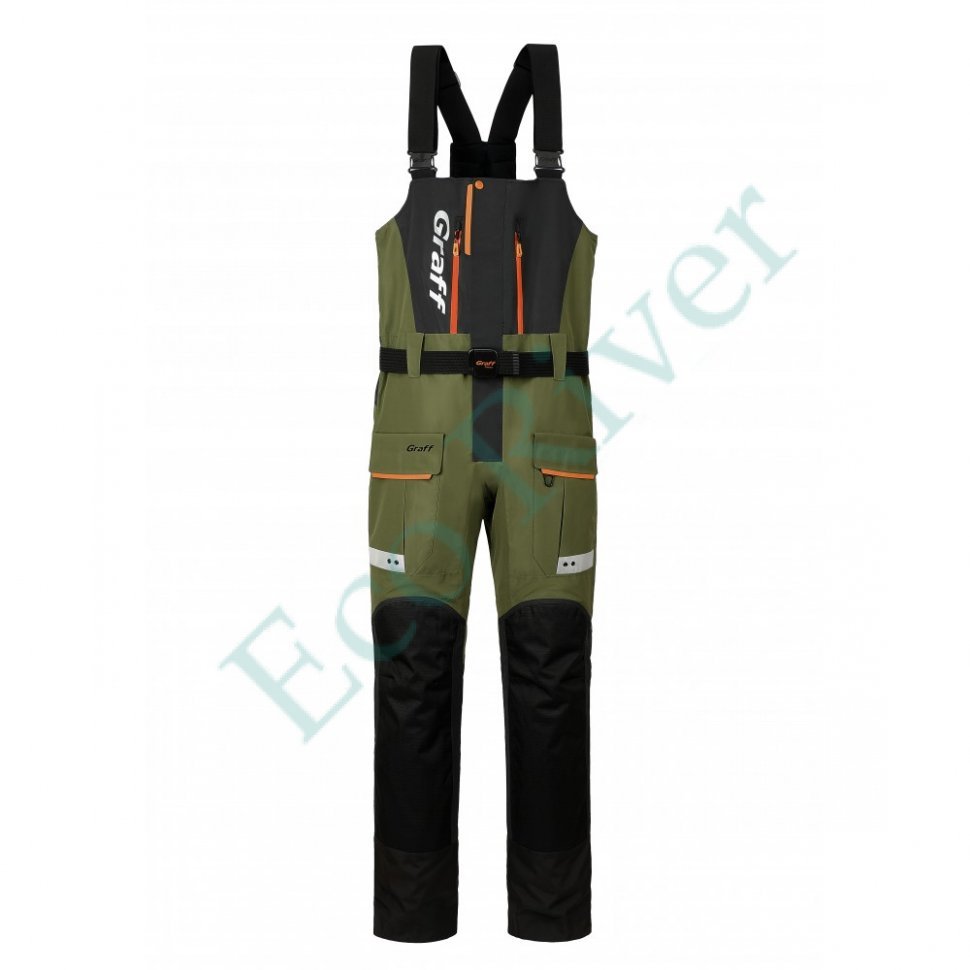 Костюм рыболовный Graff зимний (поплавок, до -15 гр.) размер 4XL/182-188 (Bratex 8000, черно-оливковый)