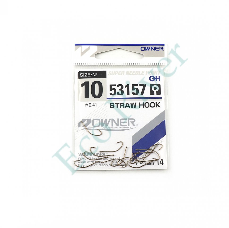 Крючок Owner Straw Hook w/eye brown №10 14шт