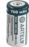 Аккумуляторная батарея RCR123 ARTELV 3.7V Li-Ion 750 mAh