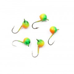 Мормышка вольфрамовая Яман  Шар с ушк, р.4,вес 0,80 цв.окунь(уп.5 шт.)