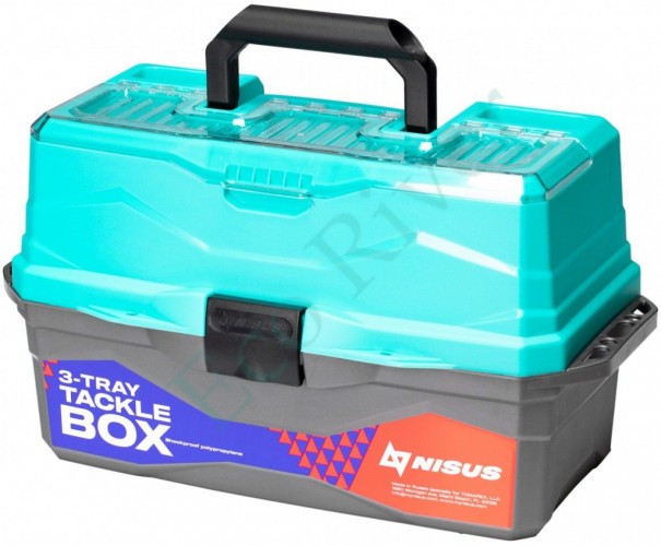 Ящик рыболовный NISUS Tackle Box трехполочный бирюз. (N-TB-3-T)