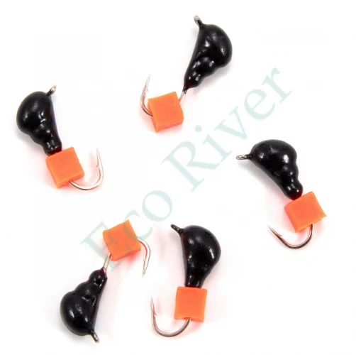 Мормышка безнасад. Яман Муравей с ушком, вес 0,6 г, ядреный кубик красный (уп. 5 шт.)