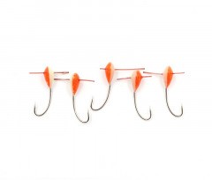 Мормышка полимерная Яман Капля с отверстием, кр. №12, цв. фосфор-оранж. (уп. 5 шт.)