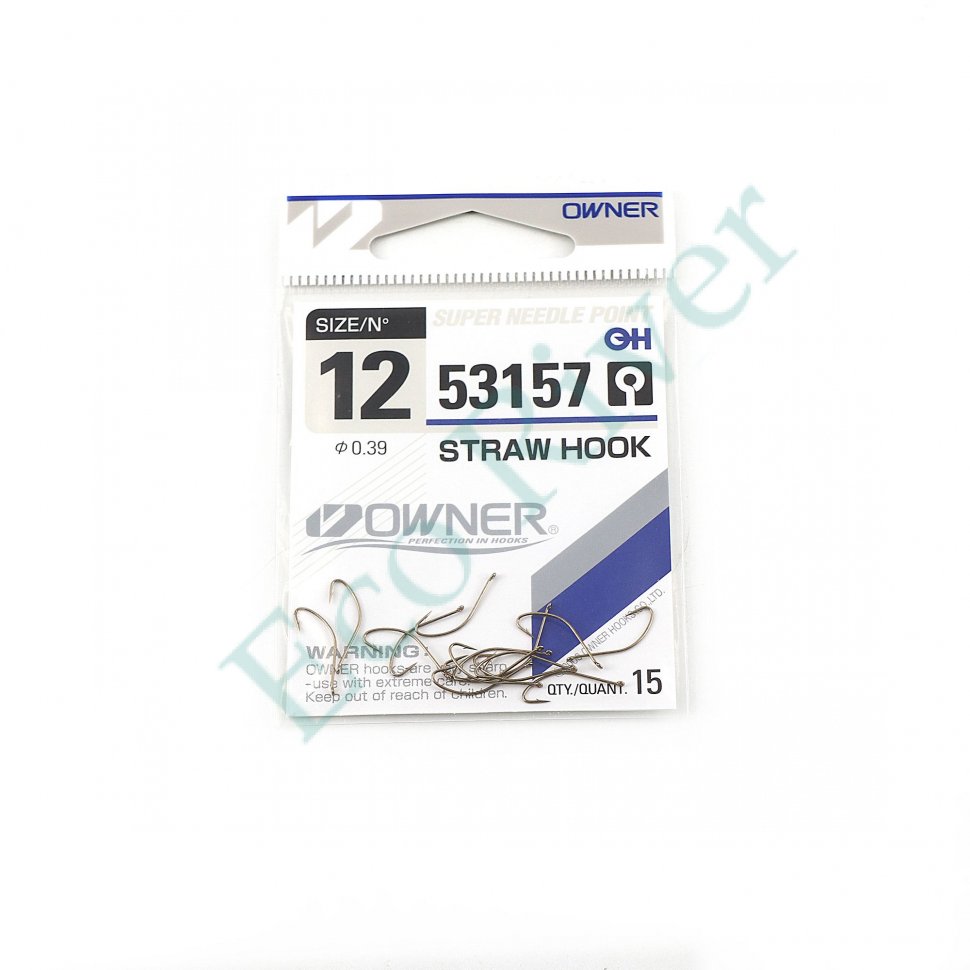 Крючок Owner Straw Hook w/eye brown №12 15шт