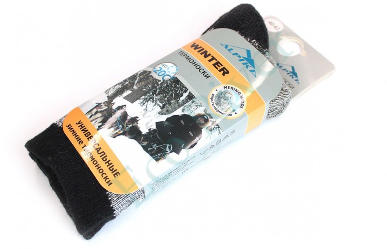 Носки ALPIKA WINTER, до-20°С, 90 г, 20% шерсть Мериносов, р.40-42
