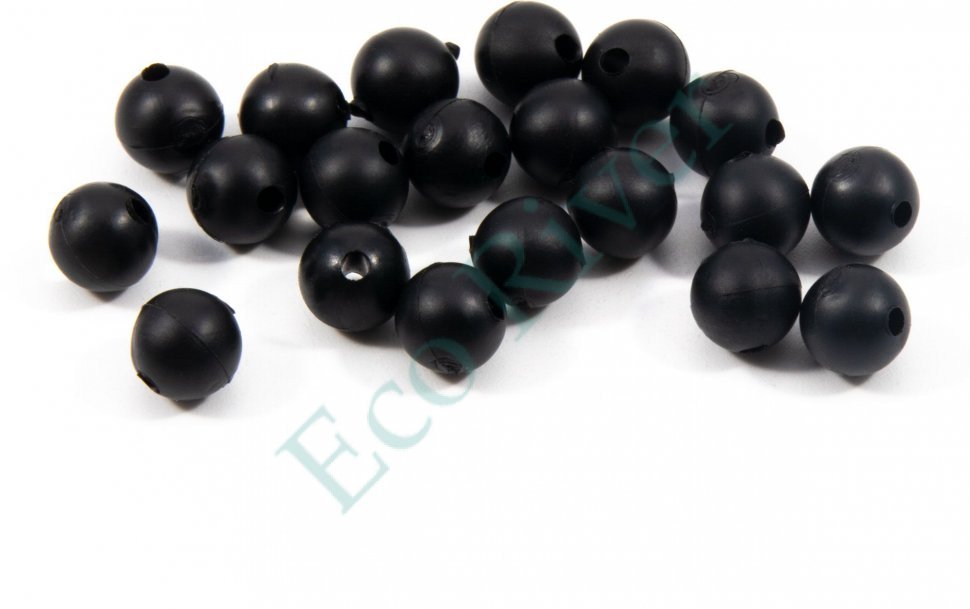Бусина фидерная Namazu Soft Beads, PVC, d-6 мм, круглая, цв. черный (20 шт.)/1000/