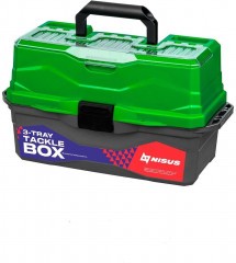 Ящик рыболовный NISUS Tackle Box трехполочный зеленый (N-TB-3-G)
