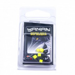 Мормышка безнасад. Яман Муравей с ушком, вес 0,8 г, ядреный кубик желтый (уп. 5 шт.)