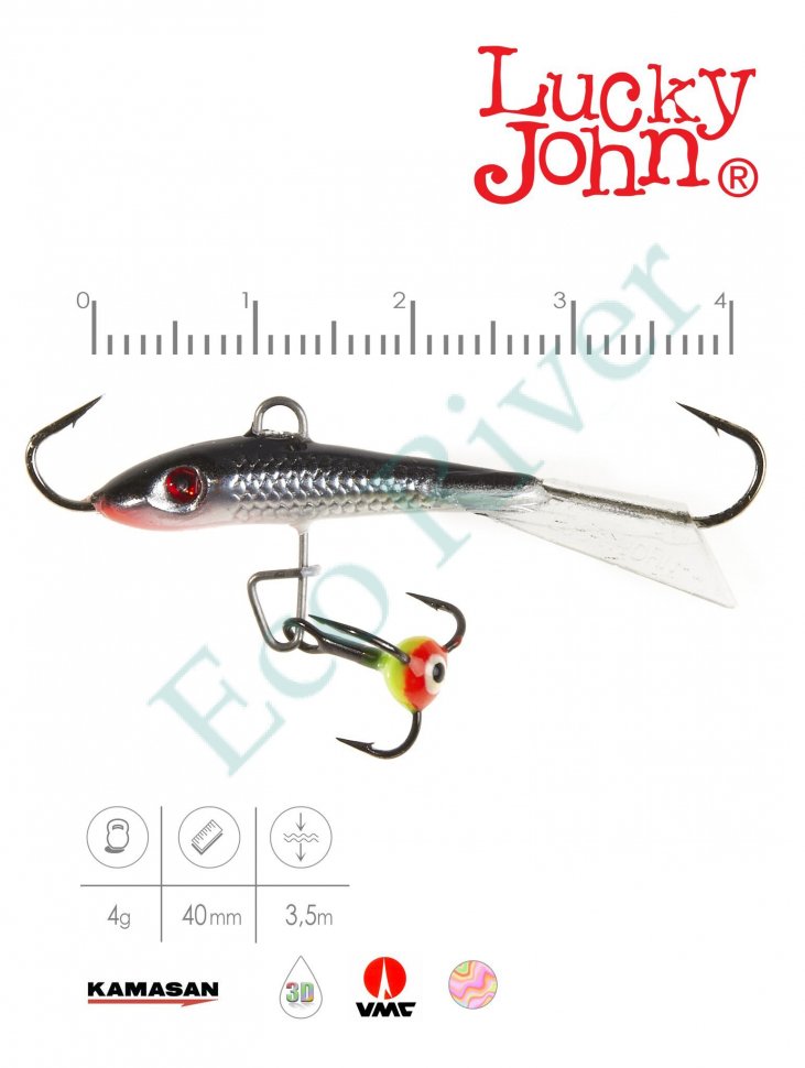 Балансир Lucky John Fin 40мм+тройник 71313-13H