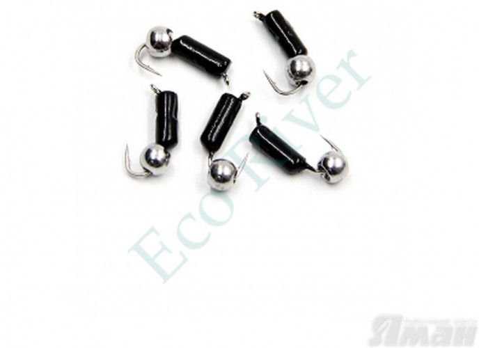 Мормышка безнасадочная Яман Гвоздешарик черный, d-3 мм, вес 0,85 г, шарик никелированный (уп. 5 шт