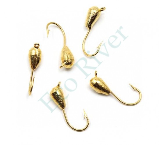 Мормышка вольф. точеная Яман Капля с ушк., р.3, вес 0,6, цв. золото (уп. 5 шт.)
