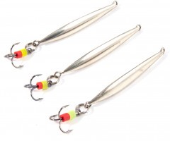 Блесна вертикальная Яман Стрела с тройником,размер 40 мм, вес 2,7 г, цвет никель (уп.3 шт.)/150/