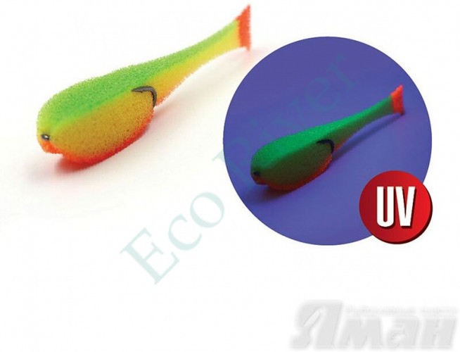 Поролоновая рыбка Yaman на двойнике, р. 80 мм, цвет 21 UV (5 шт.)